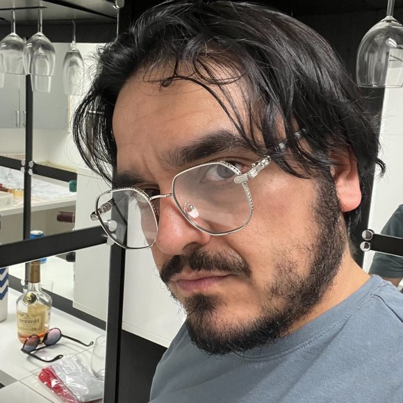 Eye‎ Glasses Round Clear Lens Hip Hop Style Flat Lens Silver Metal Buff Retro - Picture 4 of 4